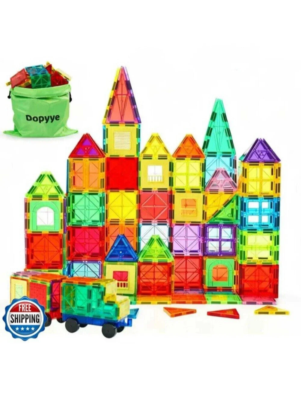 Dopyye Magnetic Building Tiles for Kids 3 up 100 PCS Magnetic Blocks
